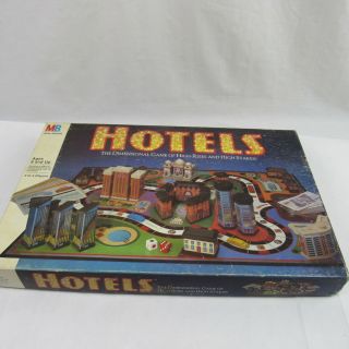 1987 Hotels Board Game By Milton Bradley Vintage Family Fun Game