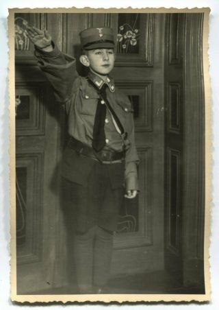 German Wwii Archive Photo: Boy In Uniform