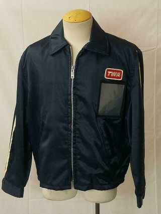 Vintage Nos Dark Blue Twa Work Jacket Size L Trans World Airlines Deadstock