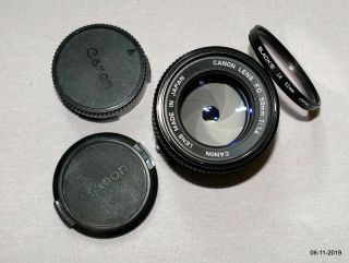 Canon F - 1,  Motor Drive MF,  Rare Connecting Cord & 50/1.  4 FD Lens.  & 7