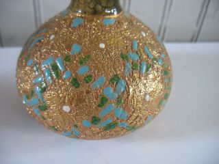 Vtg Royal Doulton Slater Pair Gold Gilded enamel Ceramic Vases 6 3/4 
