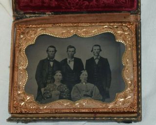 Antique Daguerreotype Occupational Church Group Men Women 1/4 Plate