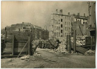 Wwii Press Photo: Ruined Berlin Center View