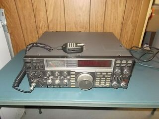 Vintage Icom Ic - 765 Hf Ham Radio Transceiver - Orig Mic,  Contest Quality