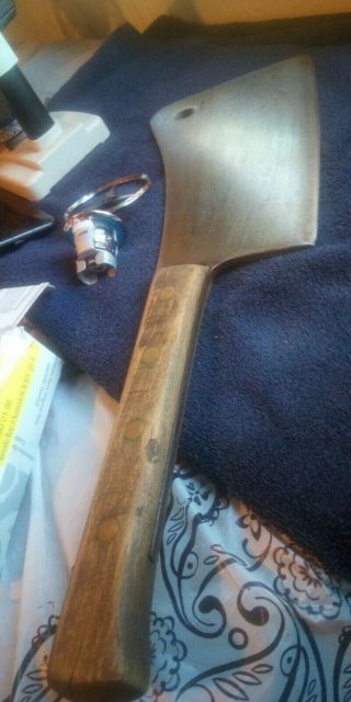 Vintage F.  Dick Germany Cleaver.  Model 22 Very Rare 4 Pin Handle 18 In.  Overall