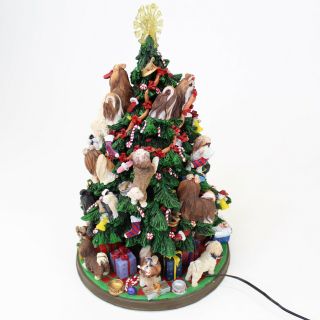 The Danbury Shih Tzu Christmas Tree Retired Rare Dog Tree Light Up Decorate 3