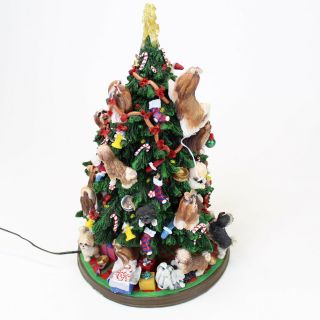 The Danbury Shih Tzu Christmas Tree Retired Rare Dog Tree Light Up Decorate 5