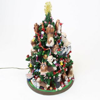The Danbury Shih Tzu Christmas Tree Retired Rare Dog Tree Light Up Decorate 6