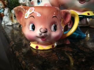 Enesco PY Lil Bear Teapot,  Creamer Sugar Vintage MCM Kitsch Anthropomorphic 6
