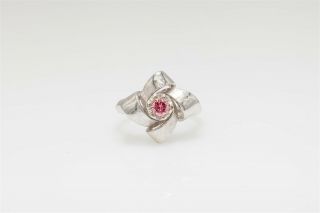 Antique 1940s Retro.  35ct Pink Diamond 14k White Gold Eternity Ring 5g