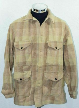 Pendleton Shirt Heavyweight Large Wool Flannel Jacket Vintage Woolen Mills 70s L