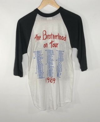 Bon Jovi ‘The Brotherhood On Tour’ 1989 Spring Ford Raglan VTG T - Shirt Size Lrg 2