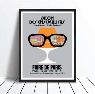 Salon Des Ensembliers Vintage Foire De Paris Art Print Poster Canvas (pint)