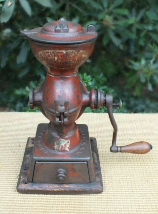 Antique Cast Iron Coffee Mill Grinder Landers Frary & Clark 11