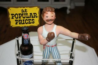 Vintage Sign Pabst Blue Ribbon Beer Cast Metal Boxer John Sullivan Bar 2