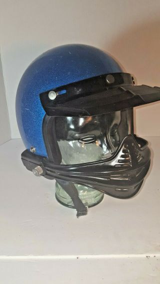 Vintage Motorcycle Helmet With Iron - Jaw Motocross And Vintage Visor