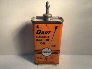 Vintage Dart Oil Can Handy Oiler Lead Top 4 oz Rare household Tin Oilzum Gilmore 3