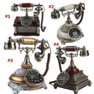 Vintage Rotary Telephone Statue Antique Shabby Old Phone Figurine Home Decor