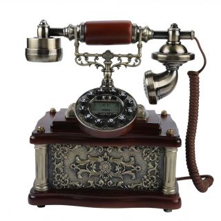 Vintage Rotary Telephone Statue Antique Shabby Old Phone Figurine Home Decor 2