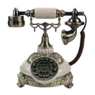 Vintage Rotary Telephone Statue Antique Shabby Old Phone Figurine Home Decor 3