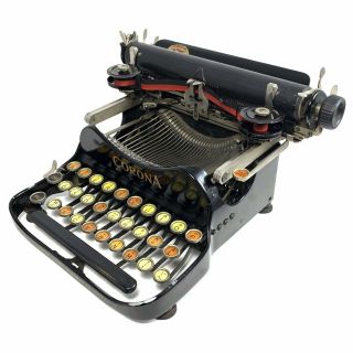 French Corona No.  3 Typewriter W/azerty Portable Standard Folding Antique Vtg