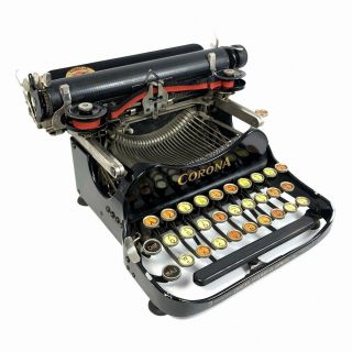 FRENCH CORONA No.  3 TYPEWRITER w/AZERTY Portable Standard Folding Antique Vtg 8