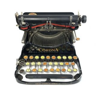 FRENCH CORONA No.  3 TYPEWRITER w/AZERTY Portable Standard Folding Antique Vtg 9