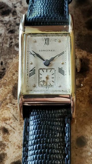 Vintage Mens 14k Solid Gold Longines Wristwatch