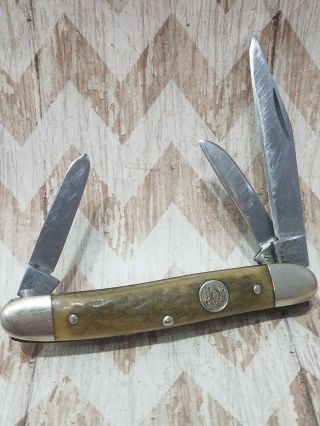 Vintage Solingen Germany Carl Schlieper German Eye Stag Stockman Pocket Knife