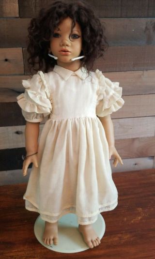 Vintage Annette Himstedt 10 Year Puppen Kinder Doll With Stand Rare