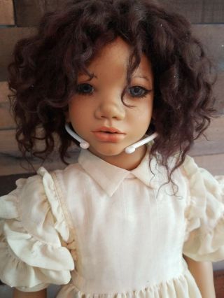 Vintage Annette Himstedt 10 Year Puppen Kinder Doll with stand RARE 2