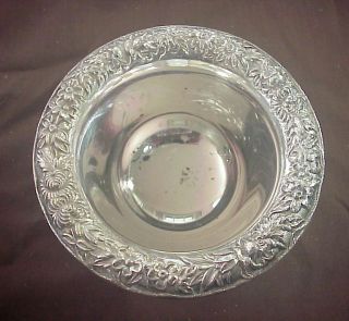 S.  Kirk & Son Repousse Sterling Silver 5 " Footed Bowl 155 Grams Not Scrap