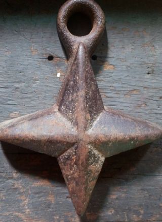 Rare Antique Cast Iron Star Windmill Gate Weight 10