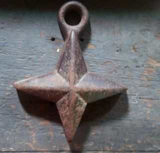 Rare Antique Cast Iron Star Windmill Gate Weight