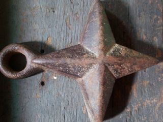 Rare Antique Cast Iron Star Windmill Gate Weight 2