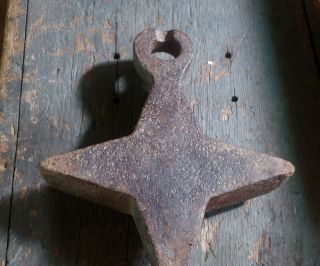 Rare Antique Cast Iron Star Windmill Gate Weight 4