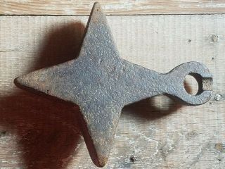 Rare Antique Cast Iron Star Windmill Gate Weight 9