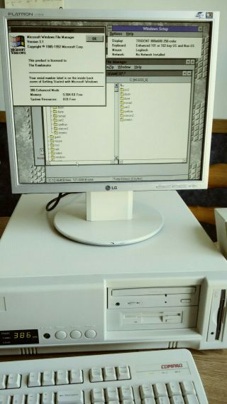 Complete IBM AT AMD 386 DX/40 MHz retro vintage DOS Windows 3.  1 gaming computer 2