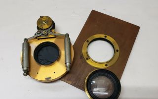 Antique Bausch & Lomb Brass piston shutter Alvan Clark lens portrait camera 8