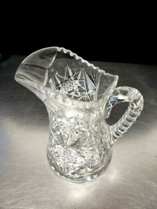 Fine Antique TUTHILL American Brilliant Cut Glass Crystal WATER PITCHER Carafe 4