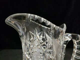 Fine Antique TUTHILL American Brilliant Cut Glass Crystal WATER PITCHER Carafe 5