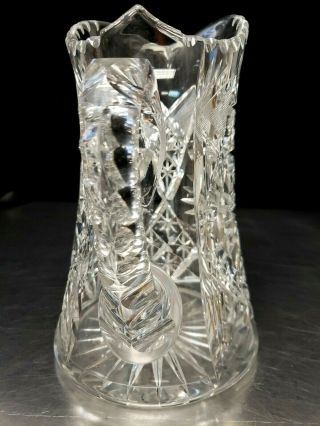 Fine Antique TUTHILL American Brilliant Cut Glass Crystal WATER PITCHER Carafe 8