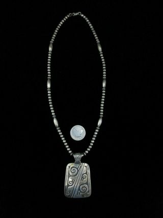 Vintage Navajo Pendant Necklace - Sterling Silver
