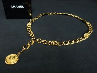 ra5915 Auth CHANEL Vintage Gold Plated CC 31 Rue Cambon Paris Chain Belt 2