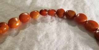 Antique Vintage Baltic Egg Yolk Butterscotch Amber Beaded Necklace - 31 Grams 6