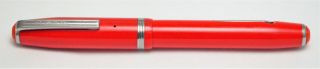 Vintage 1950s Tempo Red Esterbrook Fountain Pen.  Fills & Writes.  Red End Jewels.