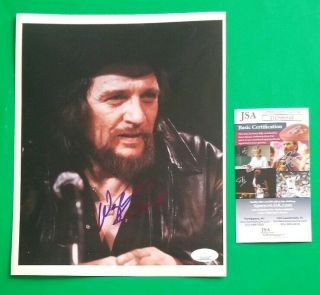 Rare - Waylon Jennings Signed 8 " X10 " Color Photo Certified Authentic With Jsa