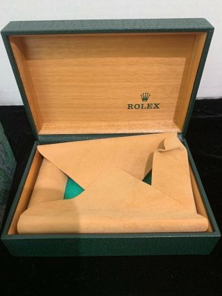VTG Authentic Rolex Oyster Empty Green Wooden Inner & Outer Watch Box 3