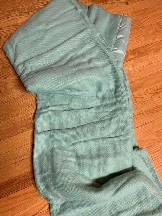 Vintage 100 Acrylic Thermal Blanket 4 Sided Binding Sage Green 100x92 5