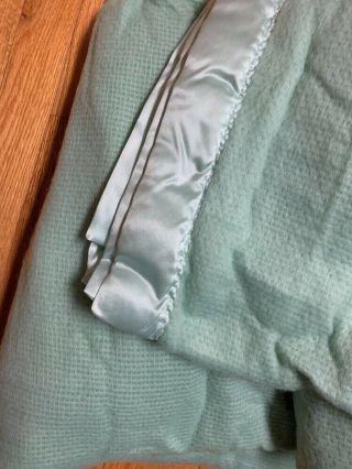 Vintage 100 Acrylic Thermal Blanket 4 Sided Binding Sage Green 100x92 6